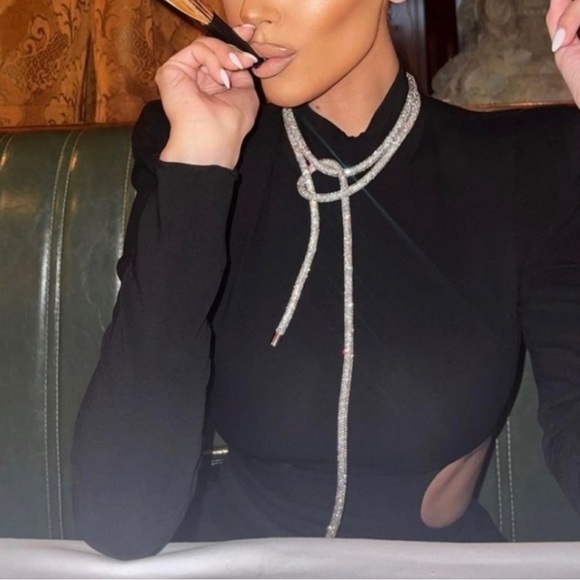 Zara Black Maxi Dress with Silver Accents - Picture 3 of 16